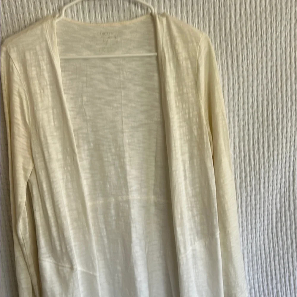 Chico's Cream Long Cardigan